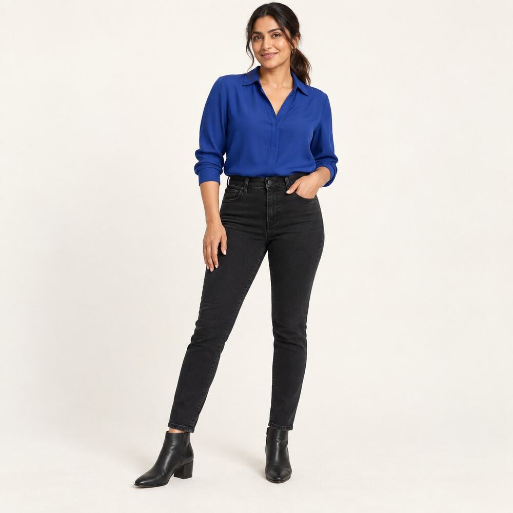Madewell Jeans WMNS 25 Black 10" High Rise Skinny Ankle Stretch Denim Clean Girl